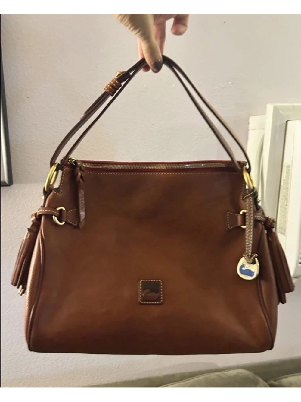 DOONEY & BOURKE Florentine Vachetta Teagan Hobo Shoulder Bag Chestnut Brown EUC